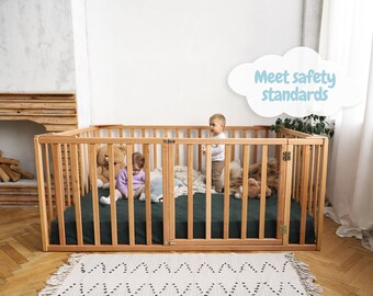 Platform Playpen Bed by Busywood, Play bed, Solid wood bed, Montessori furniture, Eco Kids furniture