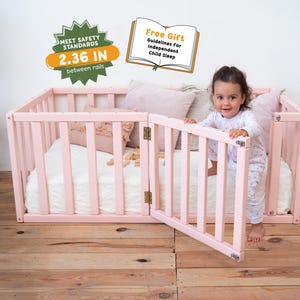 Montessori Floor Bed, Toddler Bed, Nursery Bed, Bed for Girl, Bedroom Furniture, Bed Frame, Playground, Playroom, Kids Bed, Montessori Toys