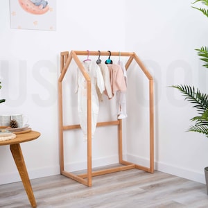Montessori Furniture, Toddler Clothing Rack, Dress up Storage, Kids Wardrobe, Dress up Rack,  Nursery Decor, Nursery Shelf, Montessori Shelf