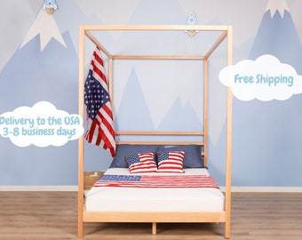 Mackenzie solid 2024 wood platform bed