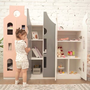 Montessori Wardrobe, Baby Hanger, Clothing Rack, Toy Storage, Toddler Wardrobe, Montessori Shelf, Toddler Dresser, Kids Furniture