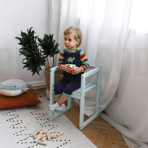Toddler Wood Chair by Busywood, Reading Stool for Kid, Montessori Furniture for Kids Room, Montessori Toy, Toddler Stool, Nursery Decor
