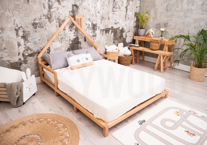 Wood Bed Montessori Toddler Twin Bed Montessori Bed Full Etsy