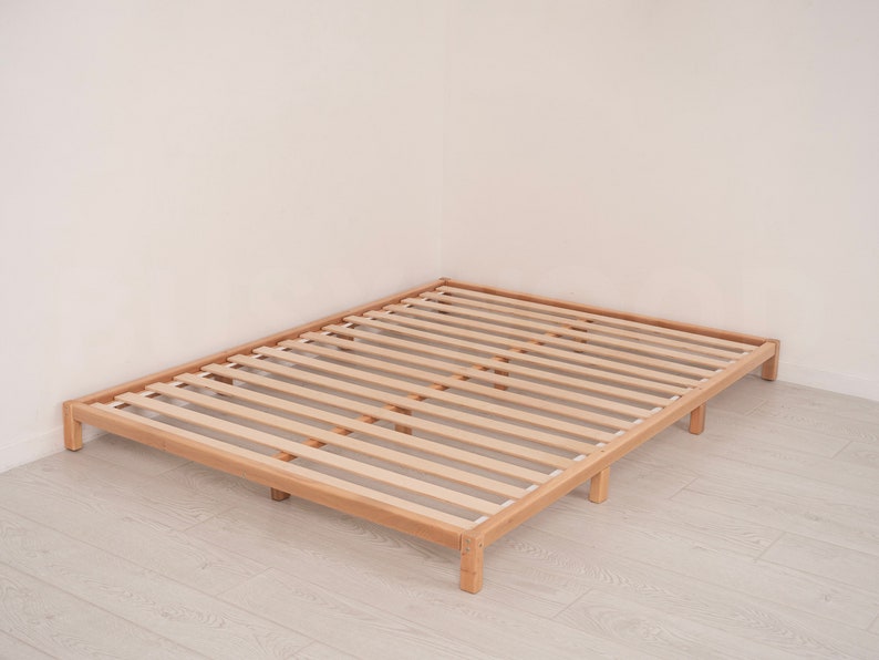 Platform Bed by Busywood, Futon Base, Low Platform Bed, Japanese Joinery Bed Frame, Low Profile Bed, Minimalist Bed, Tatami Platform Bed image 7