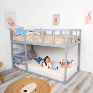 Platform Bed, Bunk Bed, Busywood Bed Frame for Twins, Toddler Floor Bed, Montessori Bed, Climbing Bed, Floor Bed, Nursery Decor, Twin Bed