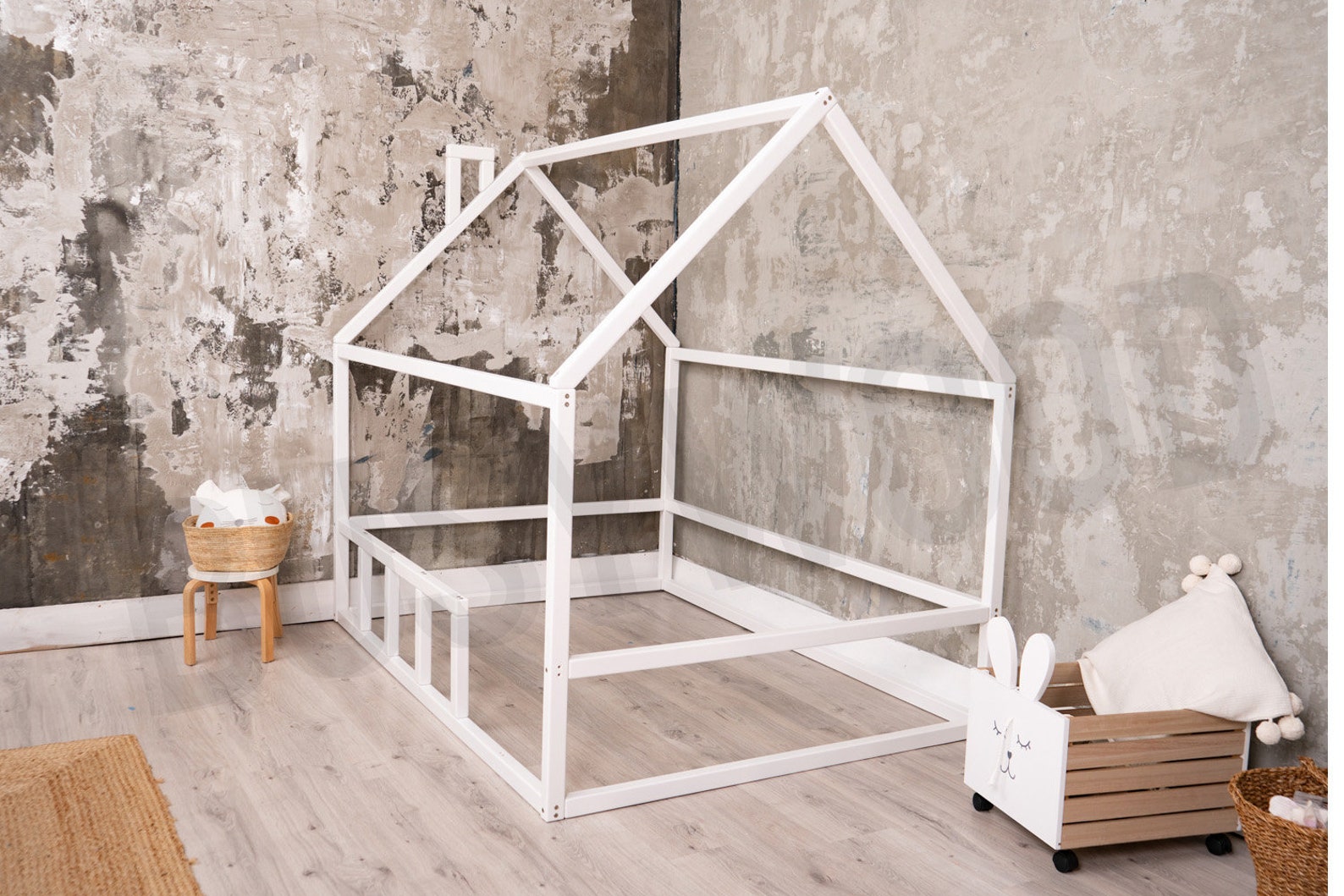 Montessori floor bed Education furniture Bed home Canopy bed Etsy