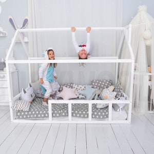 Montessori Floor Bed, Toddler Bed, Montessori Style Bed, Loft Bed, Nursery Decor, Platform Bed, Toddler Climber, Handmade Furniture