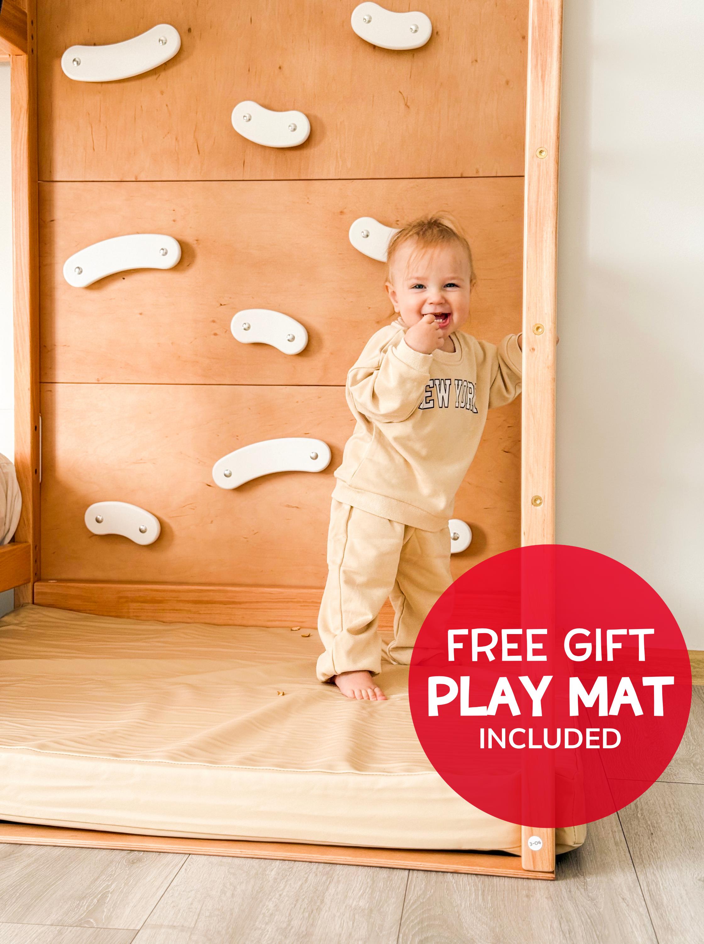 Montessori Jungle Gym Bed, Wooden Indoor Climbing Frame, Bunk Bed