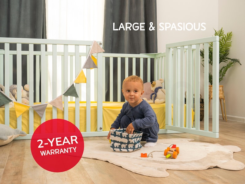 Peuterbed, montessori-vloerbed, houten platformbed, laag profiel bedframe, kinderbed, decoratie kinderkamer, kindermeubels afbeelding 9