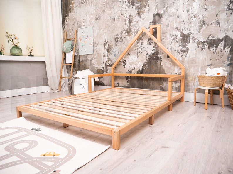 Wood Bed Montessori Toddler Twin Bed Montessori Bed Full Etsy