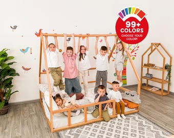 Montessori Bed, Bed Frame, Toddler Bed, Floor Bed, Nursery Decor, Kids Toys, Canopy Bed, House Bed, Busywood Climbing Bed, Kids Furniture