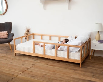 Twin bed, Solid wood bed, Teen bed, Full bed, Ecofriendly furniture, Kids bedroom furniture, Bed frame, Kids bed, Montessori bed