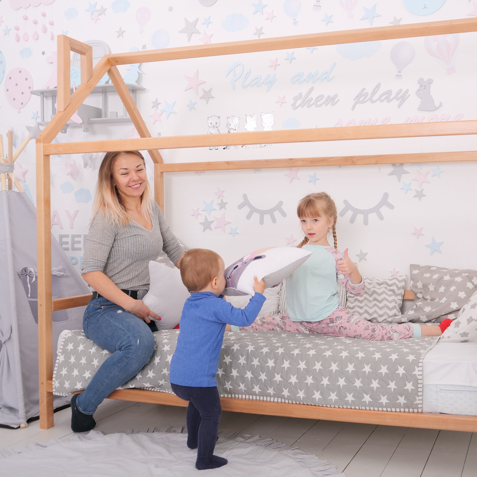 Toddler Bed Education Furniture Play room Kids Furniture Wood Etsy