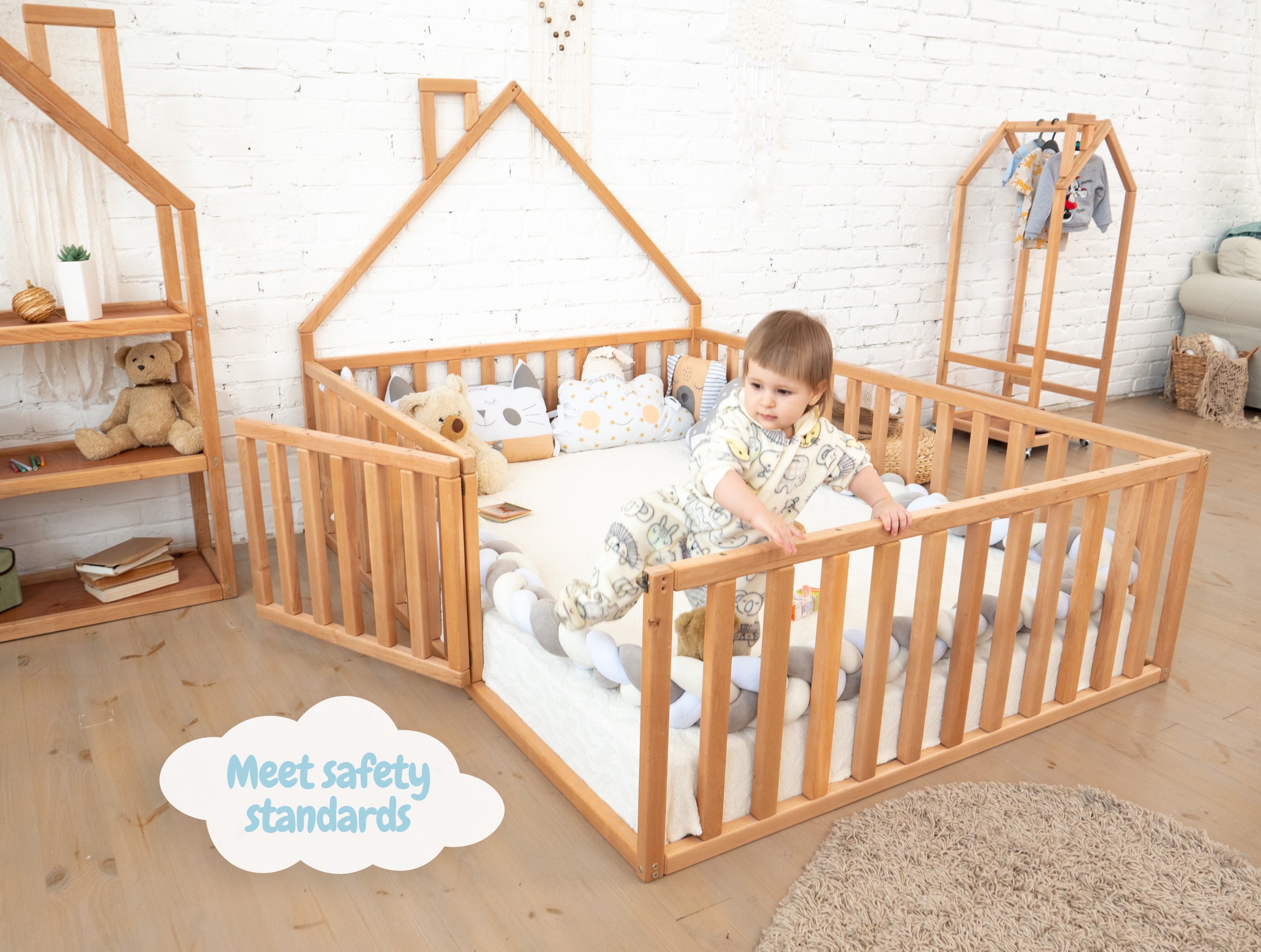 Toddler House Bed, Montessori Floor Bed, Kid's Bed, Wood Bed, Children  Home, Kid's Bedroom, Play Room, Toddler Furniture 