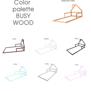 Holz Boden Typ Bett von Busywood, Haus Kopfteil Bett, Plattform Bett Rahmen, Kinderzimmer Möbel Bild 8