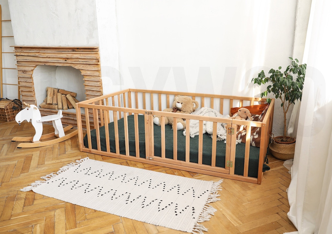 Platform Playpen Bed by Busywood Wooden Bed Frame Montessori Etsy
