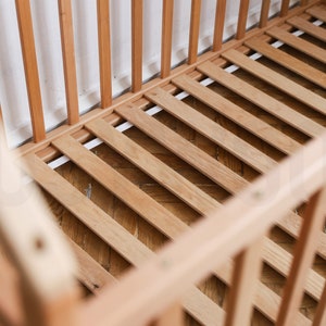 House Playpen Bed with Fall Protection and Slatted Frame by Busywood, Solid Wood Platform Bed image 3