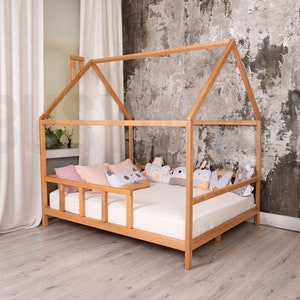 Montessori Furniture, Wooden Bed, Busywood Play Bed, Climbing Bed, Queen Bed Frame, Children Bedroom, Modern Kids, Nursery Decor, Baby Gym image 6