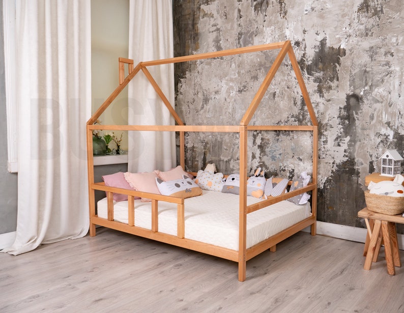 Montessori Furniture, Wooden Bed, Busywood Play Bed, Climbing Bed, Queen Bed Frame, Children Bedroom, Modern Kids, Nursery Decor, Baby Gym image 6