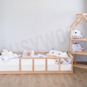Platform bed with slats, Wooden bed, Bed frame, Platform bed, Nursery bed, Twin bed, Full platform bed, Queen size bed