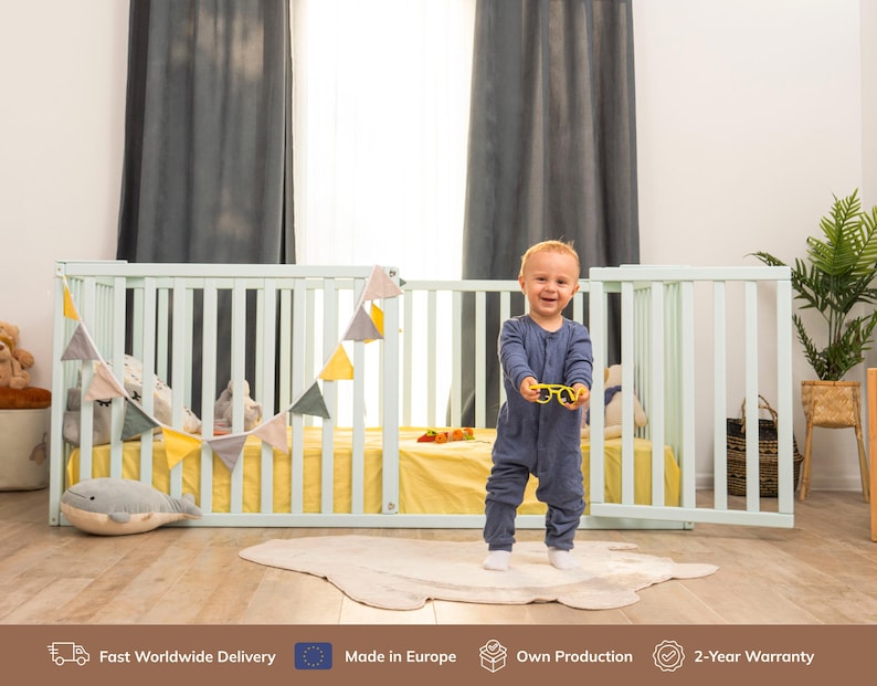 Peuterbed, montessori-vloerbed, houten platformbed, laag profiel bedframe, kinderbed, decoratie kinderkamer, kindermeubels afbeelding 11