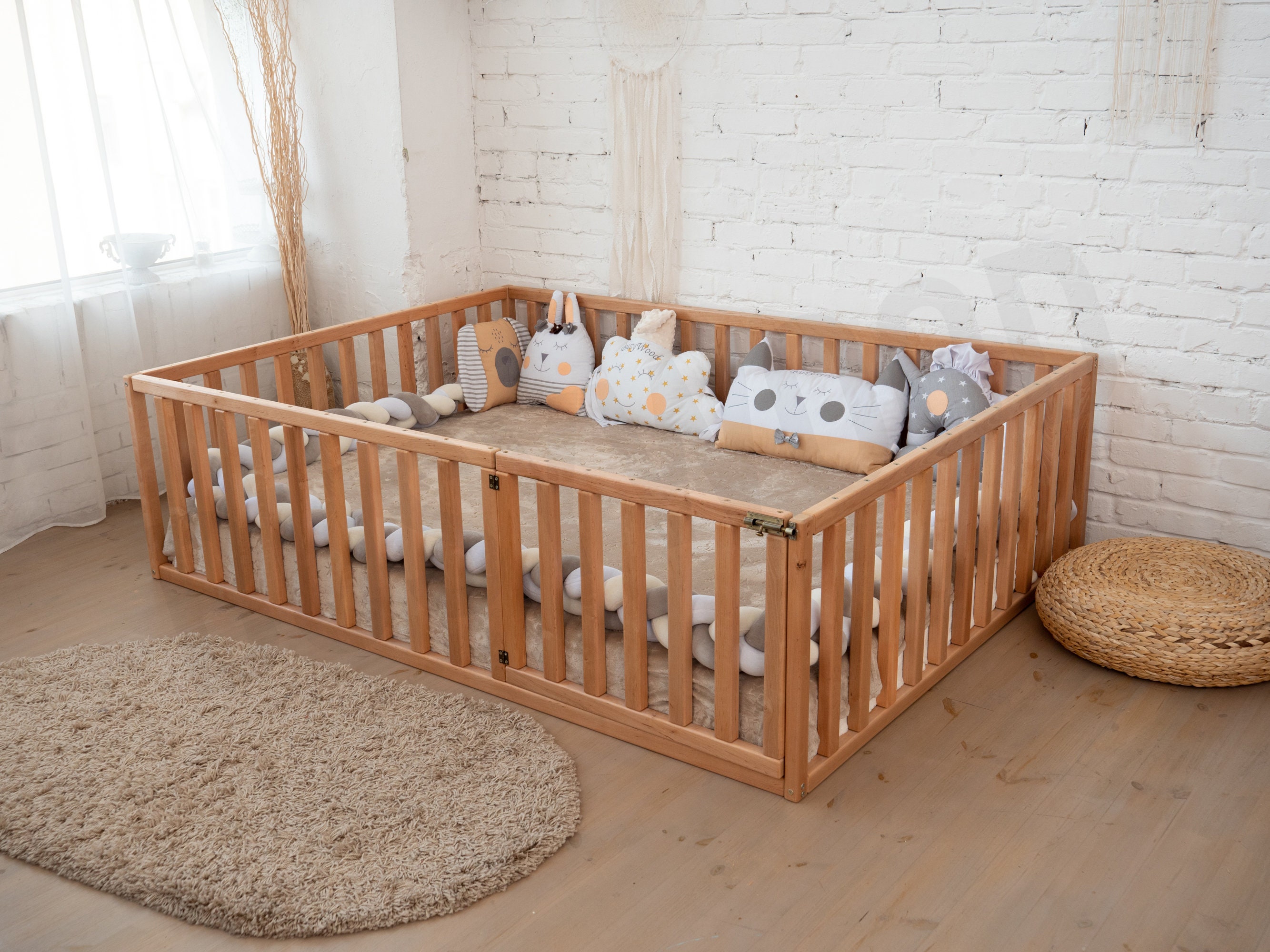 Floor bed Kids bed Montessori toddler Platform bed Wooden bed Etsy