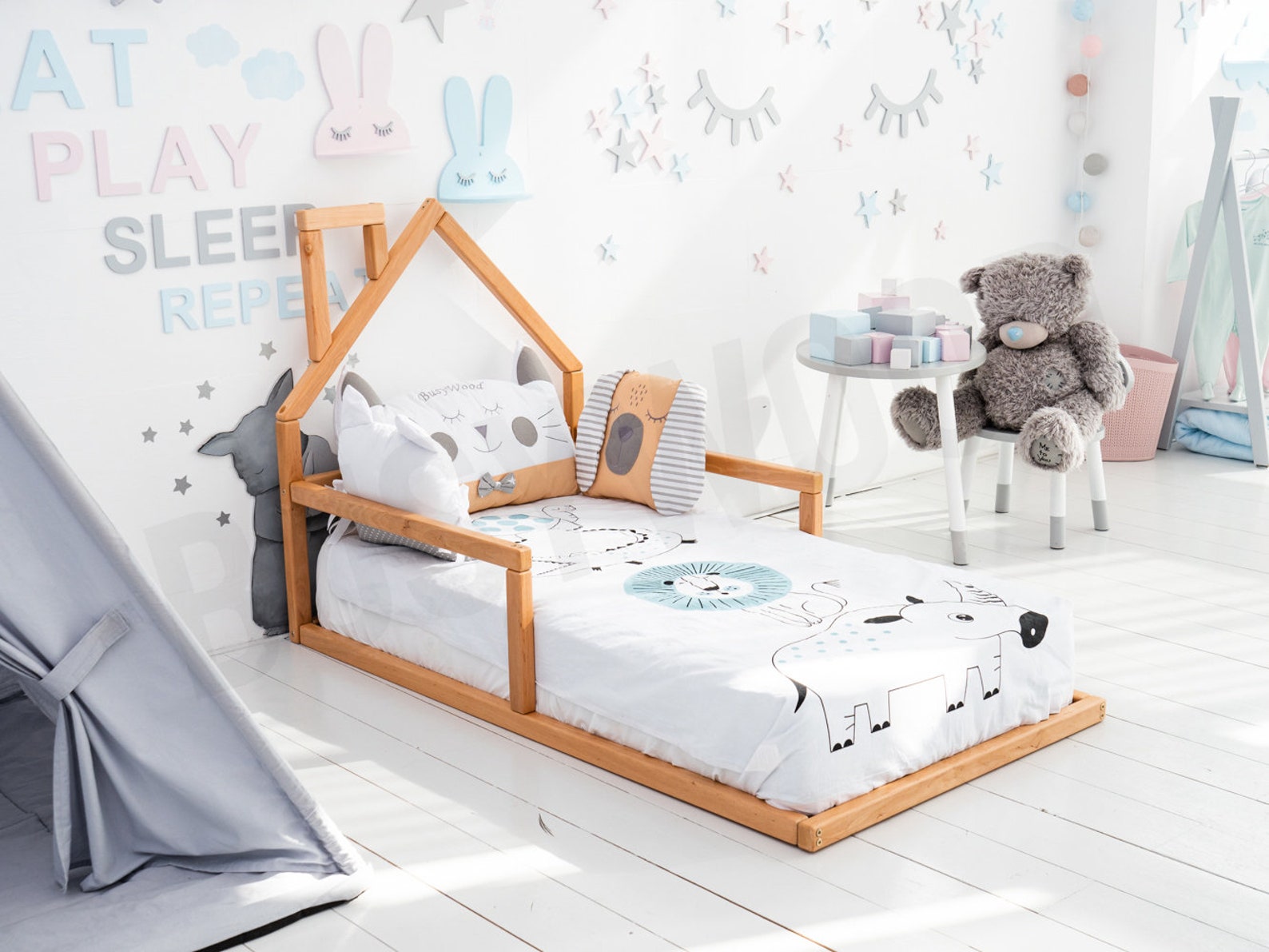 Floor bed for sleeping only Baby nest Platform bed Toddler Etsy