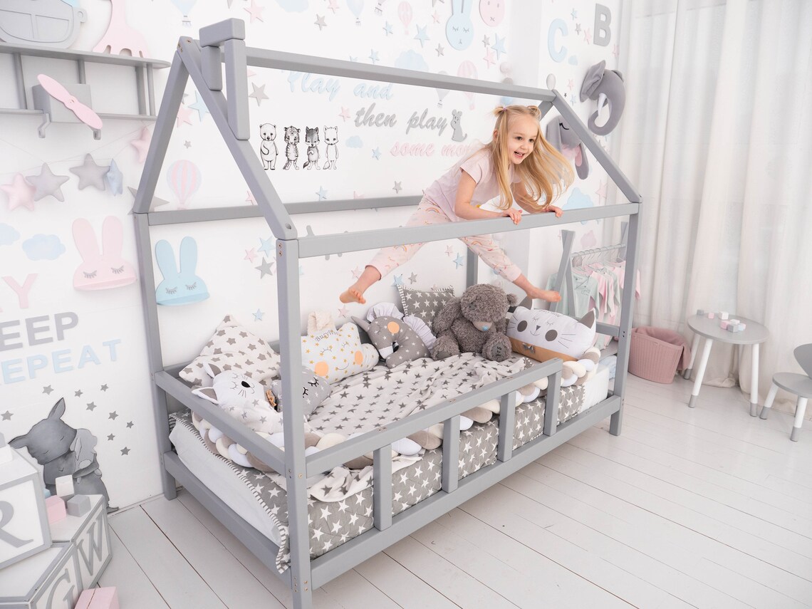 Montessori Bed Twin Toddler House Bed House Bed Frame Kids Bed Etsy