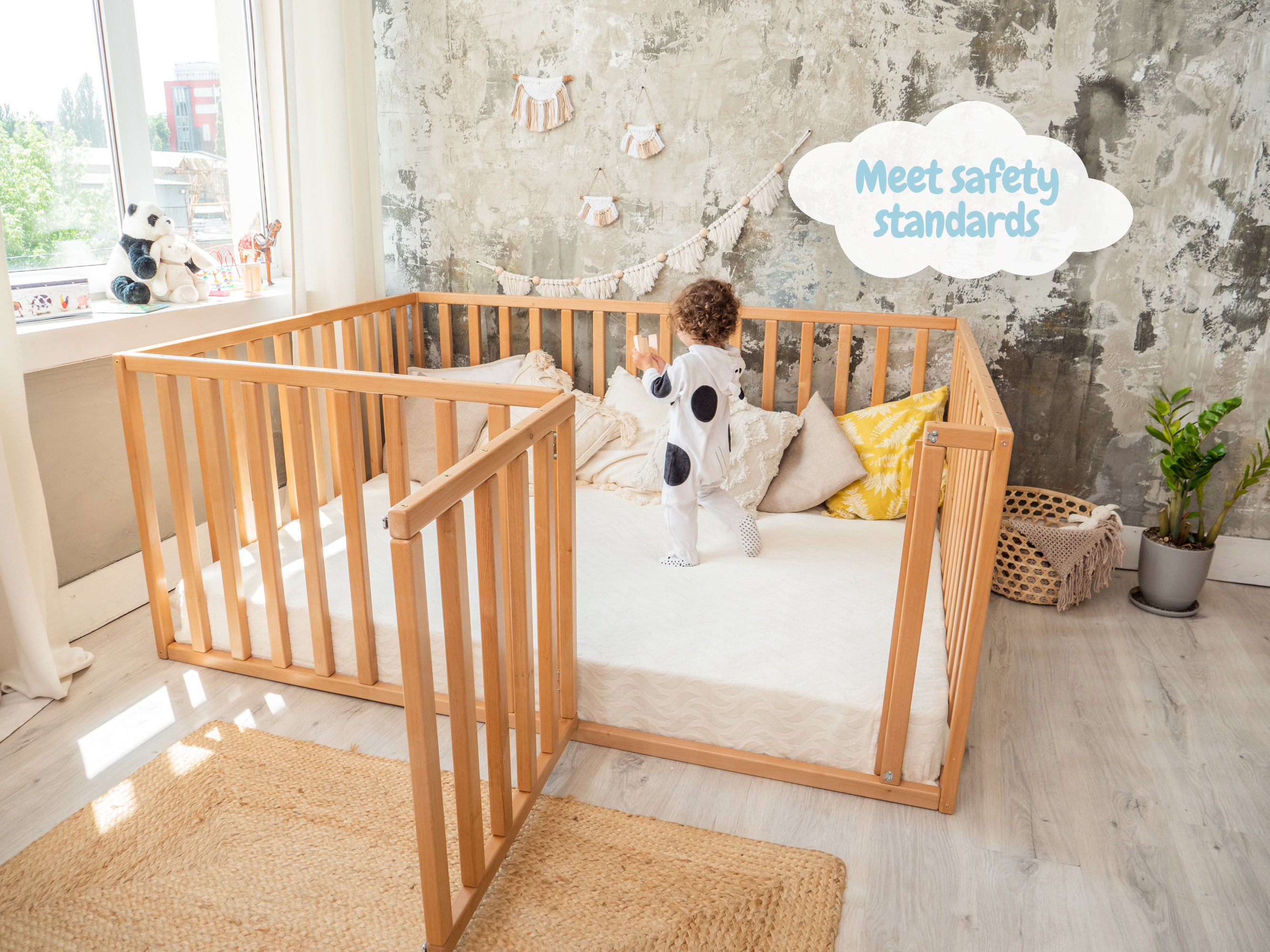 3 Pieces Baby Bed Rail Guard for Kids, bed rails for king size bed (Ki –