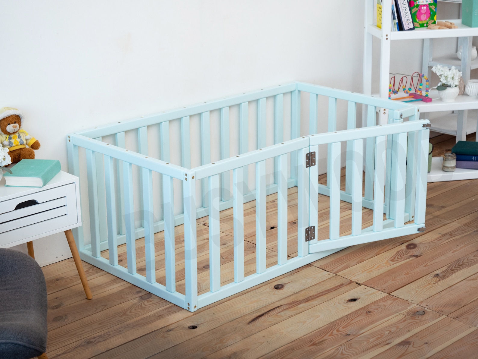 Playpen Bed Baby Nest Nursery Bed Floor Bed Wooden Bed Etsy