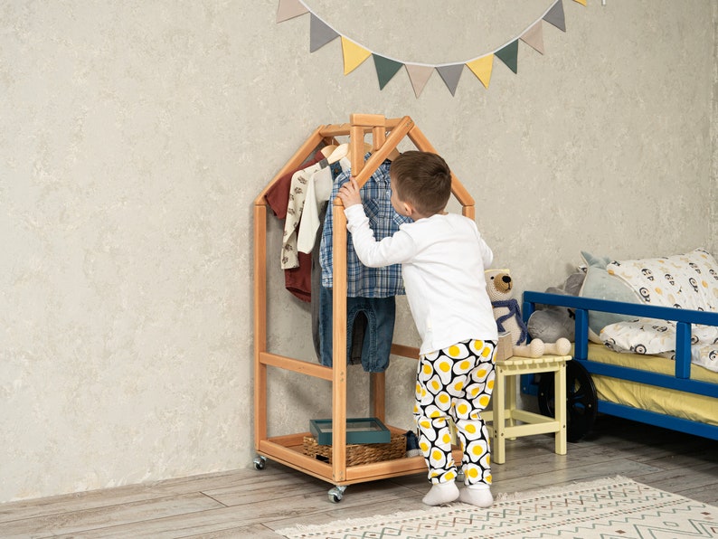 clothing rack	dress up storage	kids wardrobe	children wardrobe	toddler furniture	kids bedroom	storage	montessori furniture	gift for kids	babyzimmer	montessori	nursery shelf	floor standing shelf