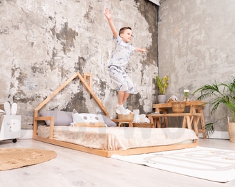 Montessori Floor Bed, Toddler Floor Bed, Floor Bed Frame,  Platform Bed, Toddler Bed, Bedroom Furniture, House Bed, Nursery, Twin Loft Bed