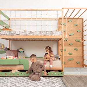 Toddler Bunk Bed, Twin Loft Bed, Montessori Twins Bed,  Bunk Beds, Montessori Furniture, Nursery Decor, Bed Frame, Pack and Play, Kids Beds