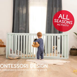 Peuterbed, montessori-vloerbed, houten platformbed, laag profiel bedframe, kinderbed, decoratie kinderkamer, kindermeubels afbeelding 4