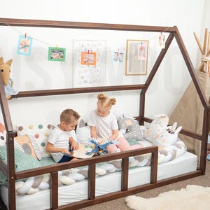 Montessori Floor Bed, Toddler Playground, House Bed Frame, Twin Toddler Bed, Wooden Teen Bed, Kids Furniture, Low Bed Frame, Toddler Toys