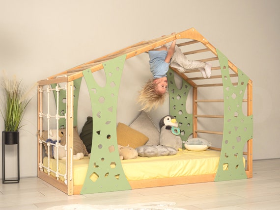 Montessori Gym Bed, Jungle Gym, Toddler Bed, Indoor Gym Bed, Indoor Playhouse, Platform Bed