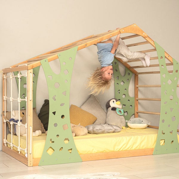 Montessori Gym Bed, Jungle Gym, Toddler Bed, Indoor Gym Bed, Indoor Playhouse, Platform Bed