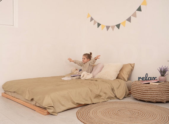 Low Profile Bed, Japanese Joinery Bed Frame, Tatami Platform Bed, Loft Bed, Wood Floor Bed, Handmade Furniture, Futon Base, Minimalist Bed