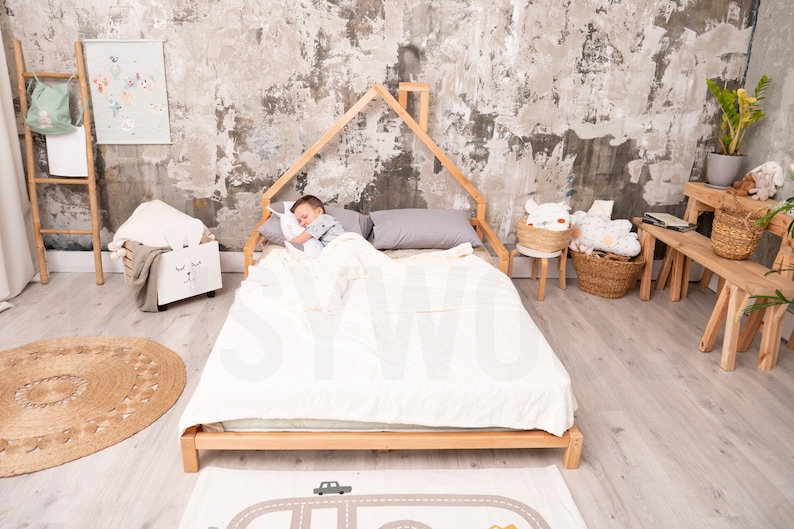 Wood Bed Montessori Toddler Twin Bed Montessori Bed Full Etsy