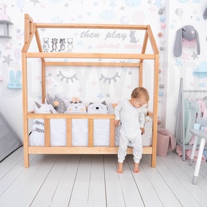 Montessori Bed, Kids Furniture, Toddler Bed, Kid Bed, Wood Bed, House Bed, Kids Bedroom, Modern Kids Furniture, Nursery Decor, Bed Frame