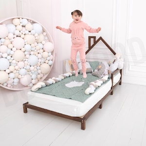 Montessori Bed with Legs, House Bed, Montessori Furniture, Toddler Bed, Loft Bed Frame, Low Platform Bed, Nursery Decor, Toddler Toys