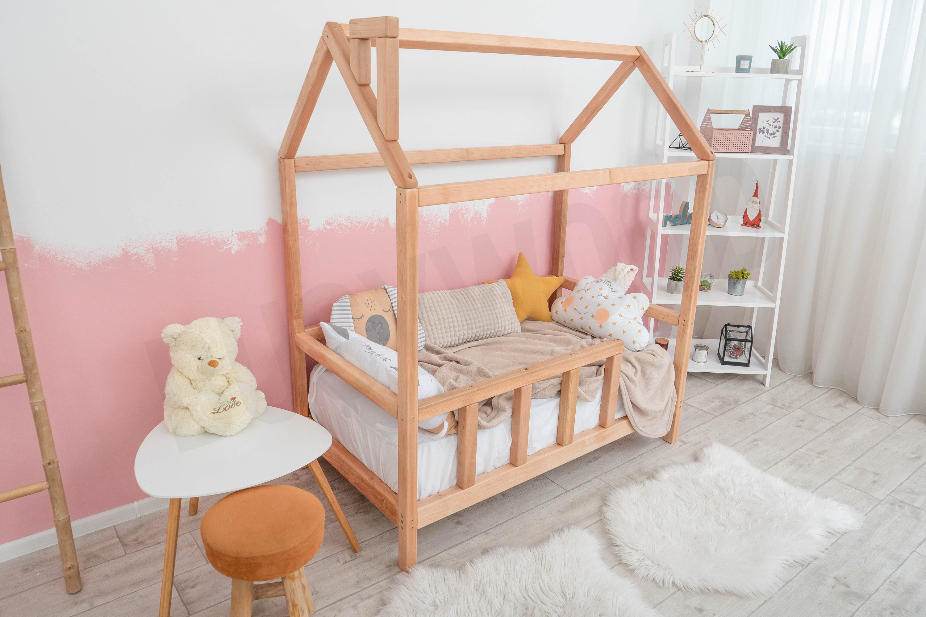 Wood Ecofriendly Frame Crib Baby Montessori First Playhouse Etsy