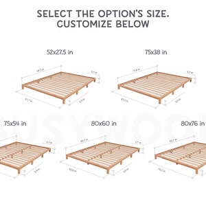 Platform Bed by Busywood, Futon Base, Low Platform Bed, Japanese Joinery Bed Frame, Low Profile Bed, Minimalist Bed, Tatami Platform Bed image 8