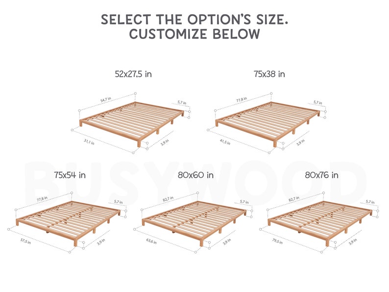 Platform Bed by Busywood, Futon Base, Low Platform Bed, Japanese Joinery Bed Frame, Low Profile Bed, Minimalist Bed, Tatami Platform Bed image 8