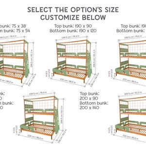 Twin Over Full Kids Bunk Bed, Toddler Bunk Bed, Montessori Twins Bed, Kids Playhouse, Loft Kids Bed with Climbing Net, Kids Furniture image 14
