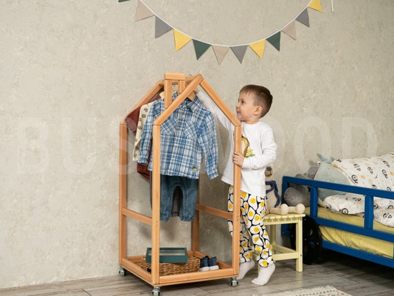 Mobili Montessori Porta abiti per bambini Porta abiti per bambini Porta  abiti per bambini Armadio Armadio Camera da letto per bambini -  Italia