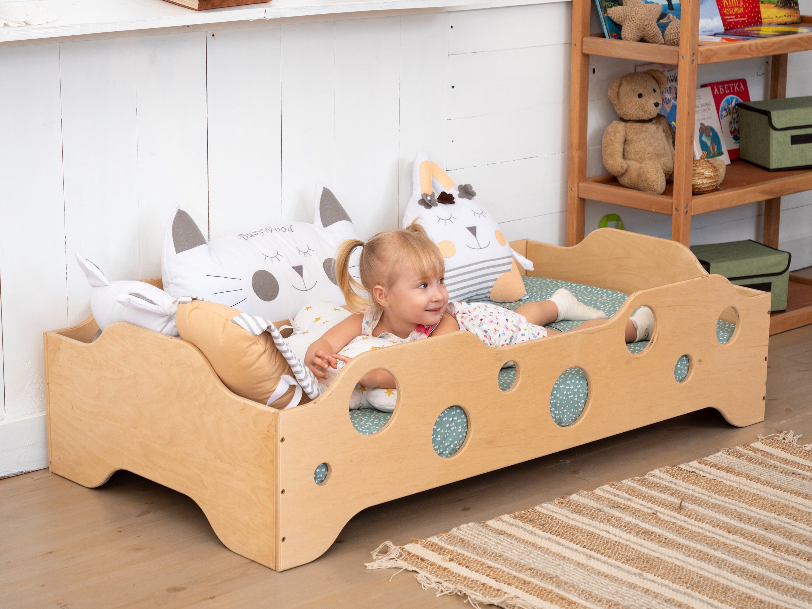 Montessori toddler bed Nursery crib Floor bed for babies Etsy