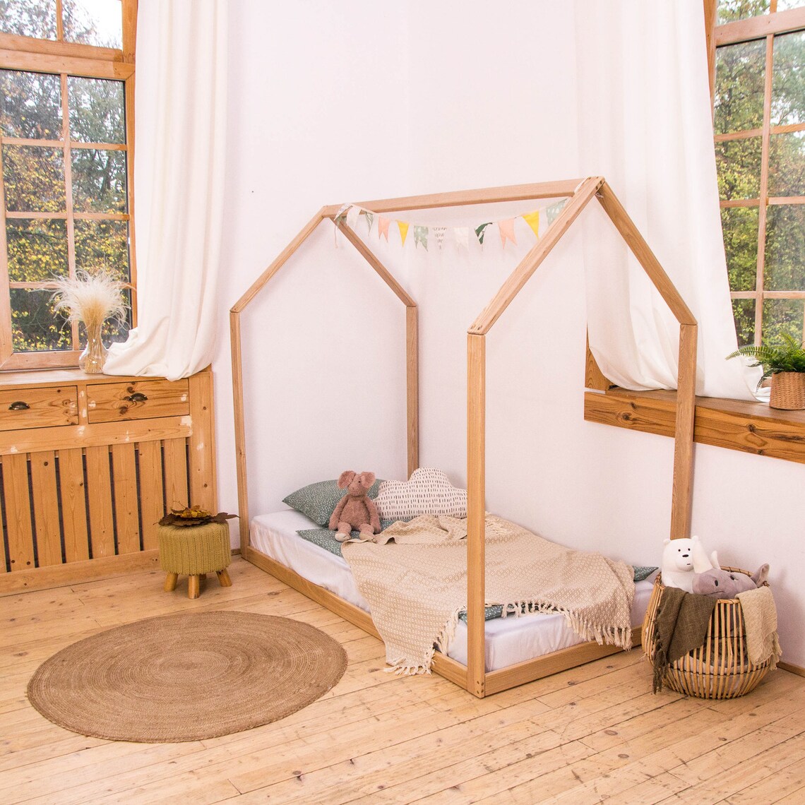 US Twin Size bed Montessori bed Toddler bed Kids bed Floor bed Etsy