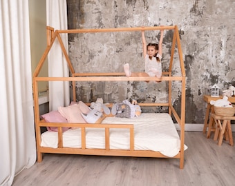 House bed, Bed with slats, Twin, Full, Queen size, Toddler bed, Bedroom furniture, Kids playroom