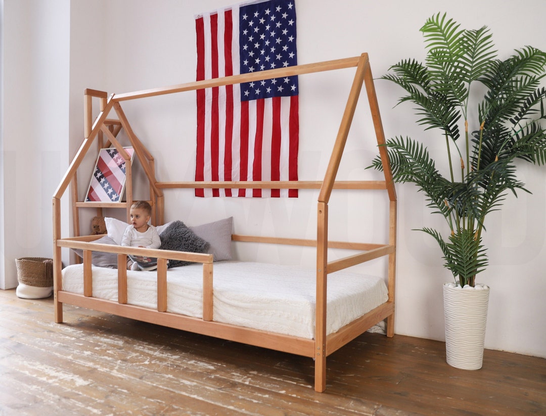 Montessori Climbing Bed Frame for Toddler by Busywood House Etsy